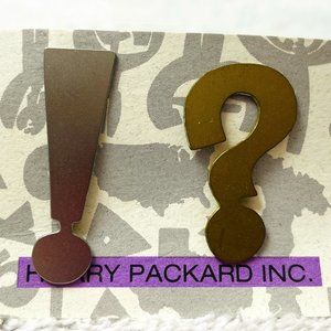 NWOT Hilary Packard Earrings, Question & Exclamation Marks, Pierced Ears, 1 1/4"